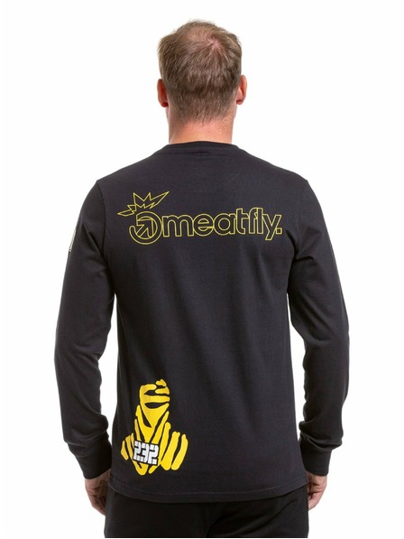 Meatfly Meatfly férfi hosszú ujjú póló Dakar Beduin Fekete | Fekete | Méret