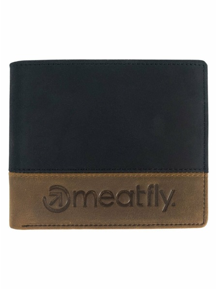 Meatfly Meatfly bőr pénztárca Eddie Premium Black/Oak | Fekete | Méret