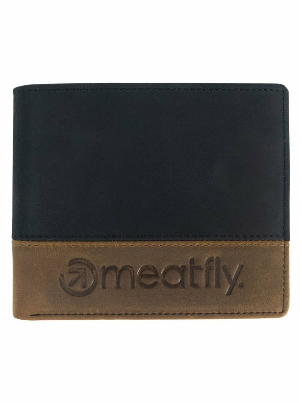 Meatfly Meatfly bőr pénztárca Eddie Premium Black/Oak | Fekete | Méret