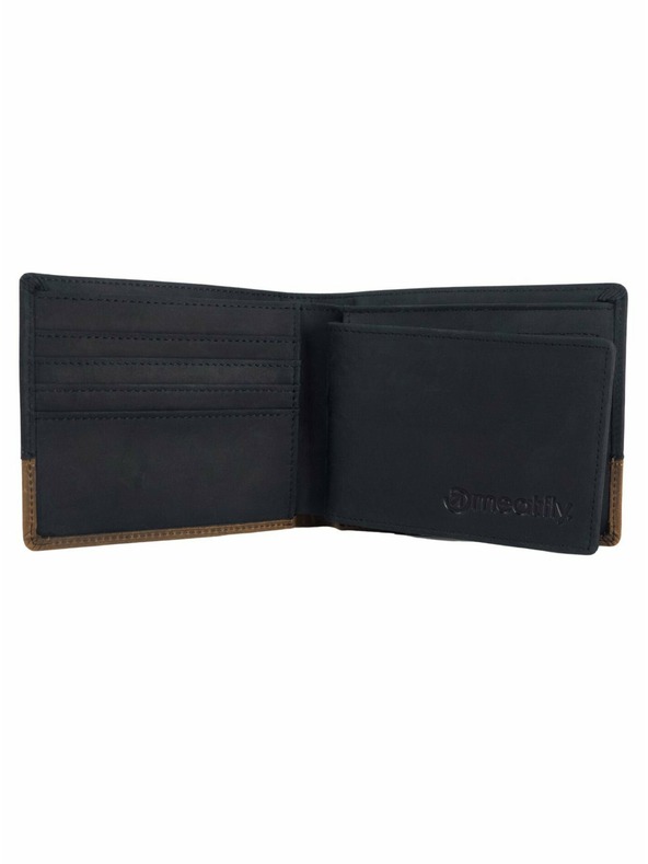 Meatfly Meatfly bőr pénztárca Eddie Premium Black/Oak | Fekete | Méret