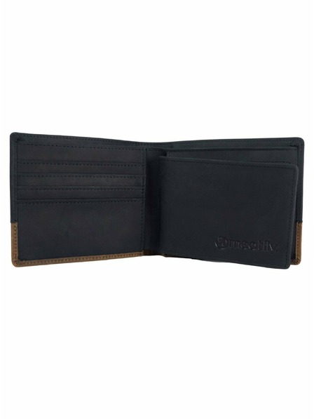 Meatfly Meatfly bőr pénztárca Eddie Premium Black/Oak | Fekete | Méret