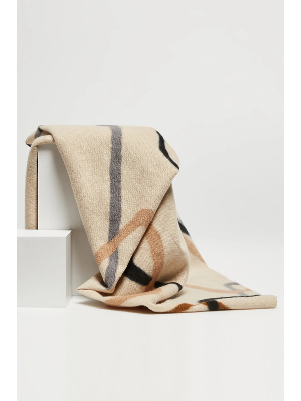 Moodo Moodo barna és bézs színű női mintás sál Moodo