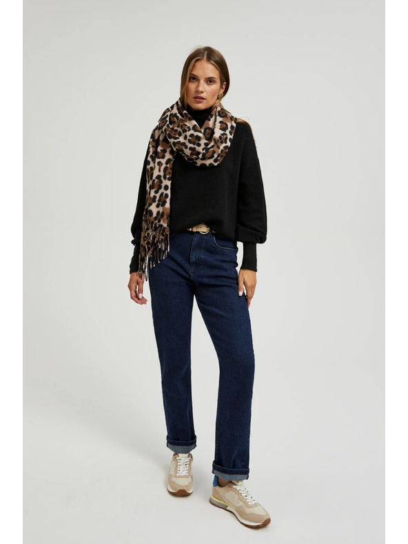 Moodo Bézs-barna mintás női sál Moodo