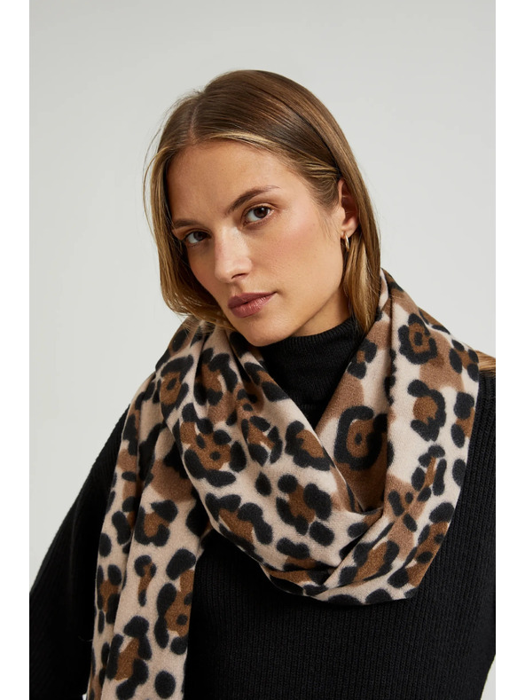 Moodo Bézs-barna mintás női sál Moodo