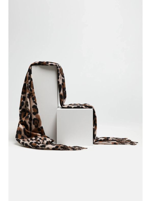 Moodo Bézs-barna mintás női sál Moodo