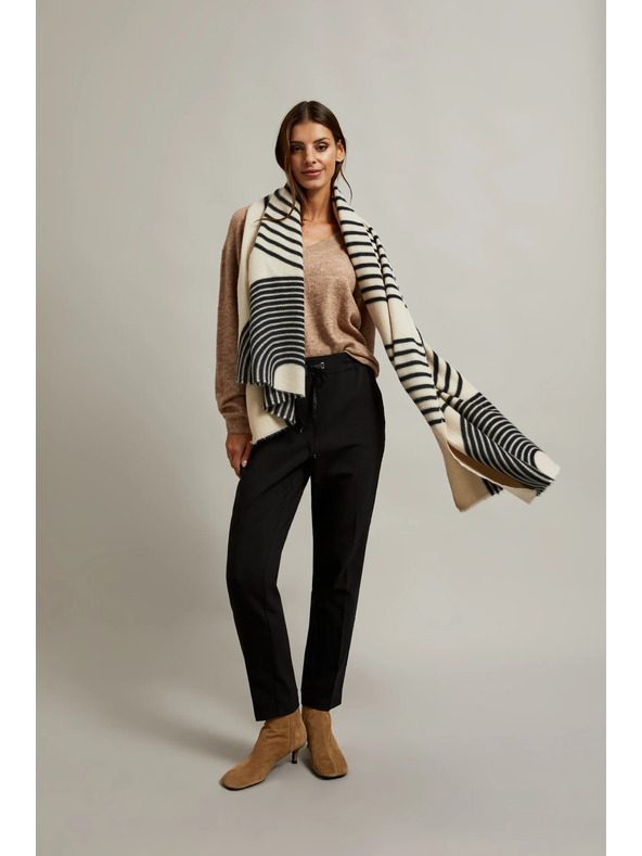 Moodo Fekete-bézs mintás női sál Moodo