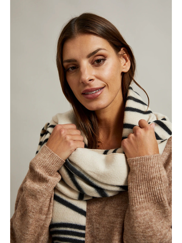 Moodo Fekete-bézs mintás női sál Moodo