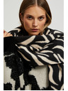 Moodo Krém-fekete mintás női sál Moodo