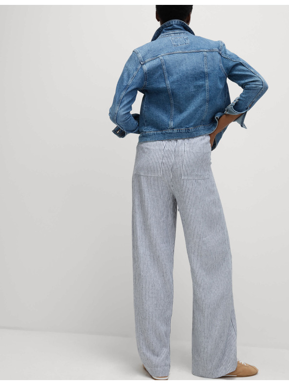 Marks & Spencer Bő szárú nadrág magas len tartalommal Marks & Spencer szürke