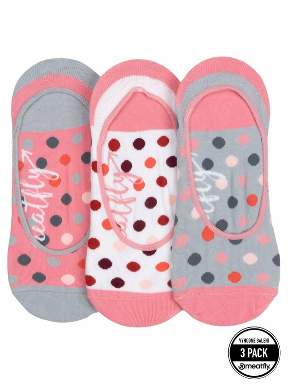Meatfly Meatfly Low Socks Triple Pack Grey / Pink | Pink | Size