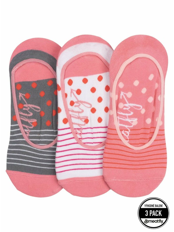 Meatfly Meatfly Low Socks Triple Pack Pink Stripe | Pink | Size