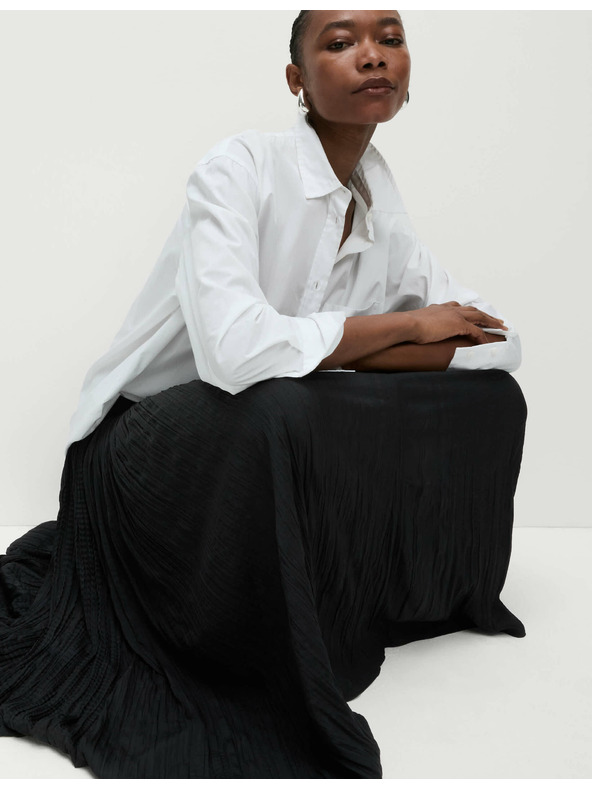 Marks & Spencer Pliszírozott gumis derekú midi szoknya Marks & Spencer