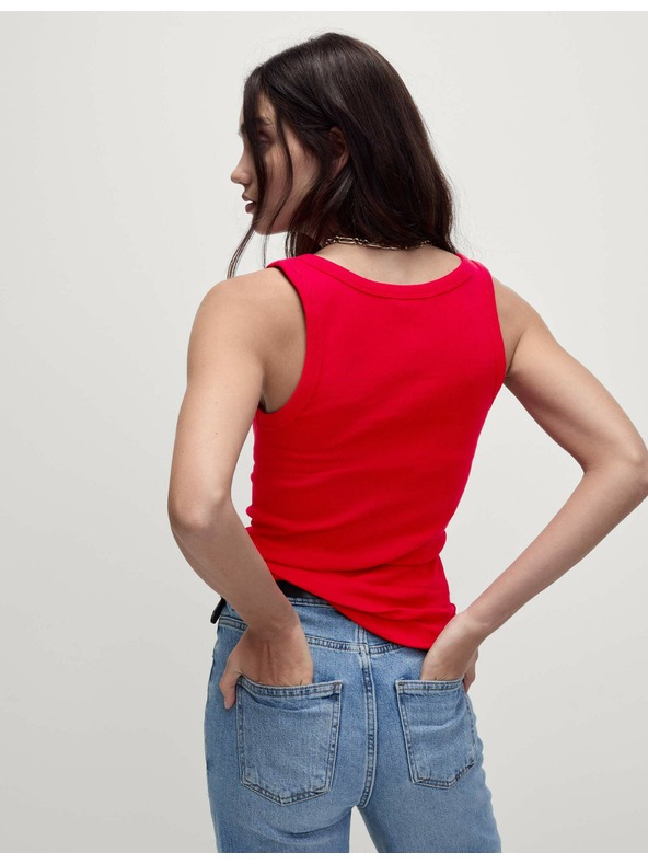 Marks & Spencer Bordázott ujjatlan felső magas pamuttartalommal Marks & Spencer piros