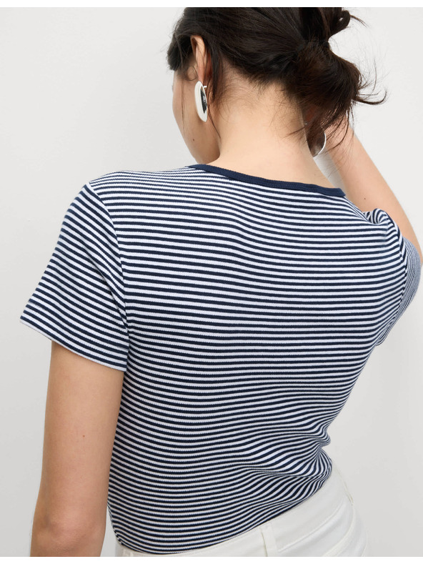 Marks & Spencer Csíkos bordázott póló Marks & Spencer