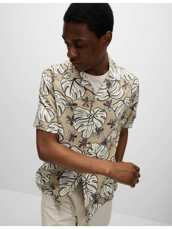 Marks & Spencer Normál szabású ing magas len tartalommal és Marks & Spencer nyomattal