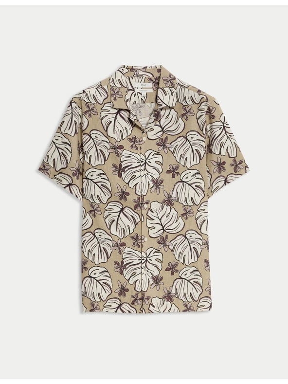 Marks & Spencer Normál szabású ing magas len tartalommal és Marks & Spencer nyomattal