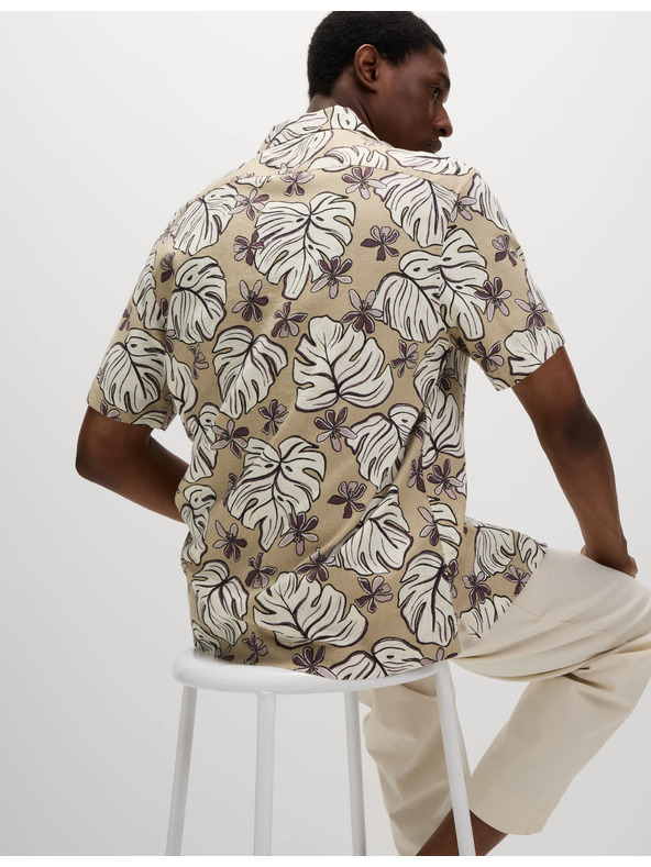 Marks & Spencer Normál szabású ing magas len tartalommal és Marks & Spencer nyomattal