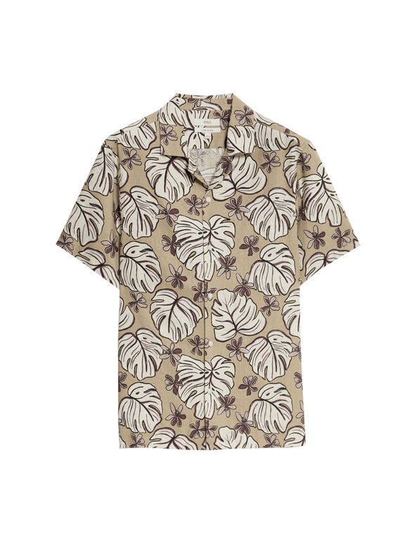 Marks & Spencer Normál szabású ing magas len tartalommal és Marks & Spencer nyomattal