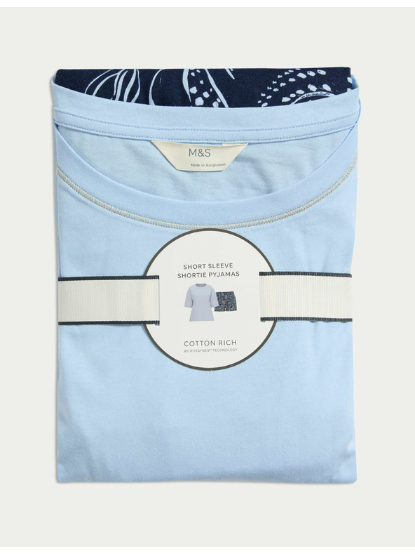 Marks & Spencer Short set with high cotton content and print Marks & Spencer blue