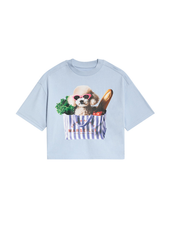 Marks & Spencer 100% pamut póló kutyás mintával (2–8 éves) Marks & Spencer kék