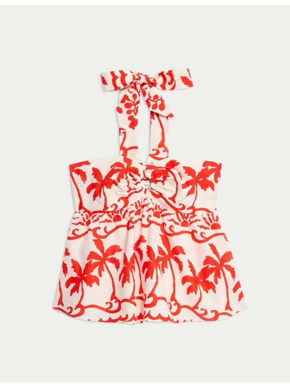 Marks & Spencer Tengerparti top 100% pamutból, mintázott Marks & Spencer piros