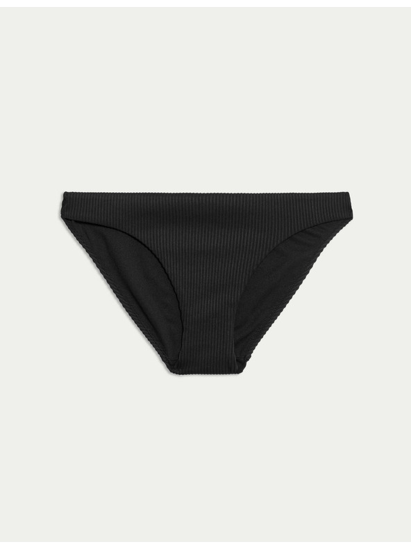 Marks & Spencer Bordázott bikini alsó magas kivágással Marks & Spencer fekete