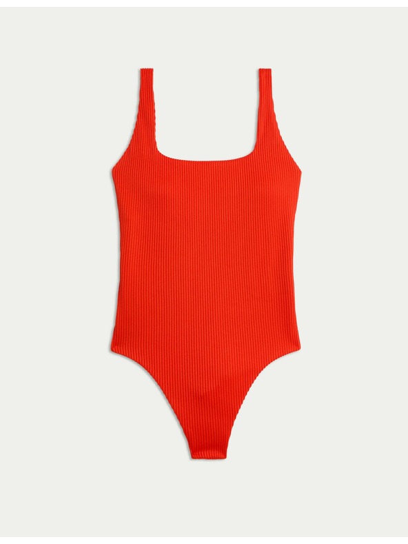Marks & Spencer Texturált fürdőruha ovális nyakkivágással Marks & Spencer piros