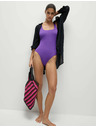 Marks & Spencer Marks & Spencer lila texturált fürdőruha ovális nyakkivágással