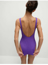 Marks & Spencer Marks & Spencer lila texturált fürdőruha ovális nyakkivágással