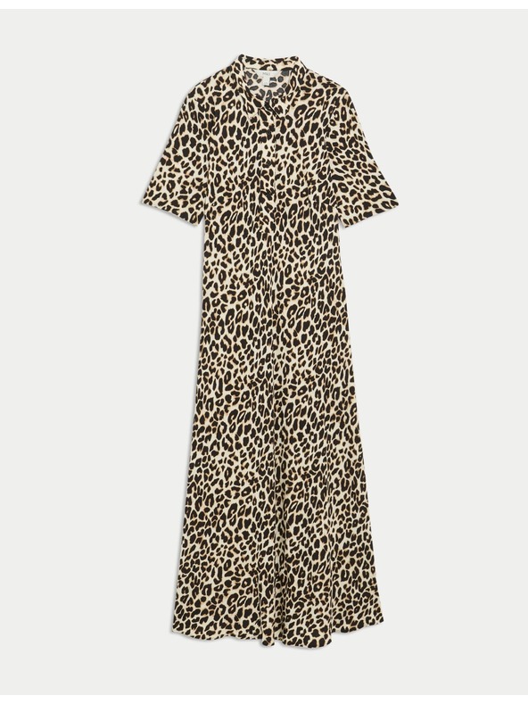 Marks & Spencer Marks & Spencer bézs ingruha midi hosszban, állat mintázattal