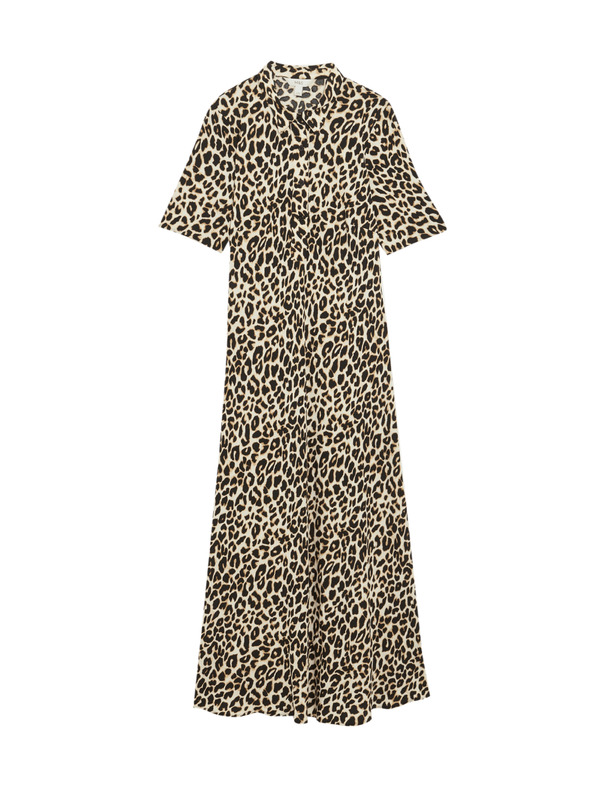 Marks & Spencer Marks & Spencer bézs ingruha midi hosszban, állat mintázattal