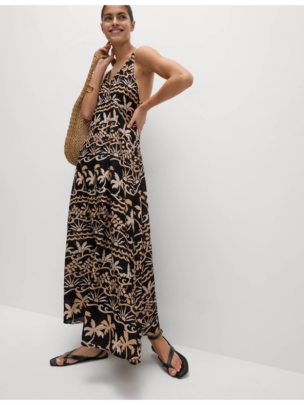 Marks & Spencer Marks & Spencer strandruha V-nyakkivágással és nyomott mintával, tiszta pamutból