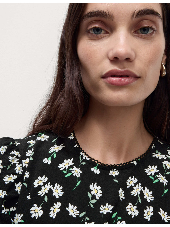 Marks & Spencer Marks & Spencer virágmintás alkalmi midi ruha kerek nyakkivágással és megkötővel