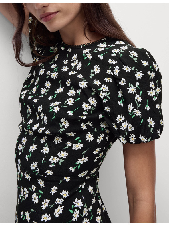 Marks & Spencer Marks & Spencer virágmintás alkalmi midi ruha kerek nyakkivágással és megkötővel