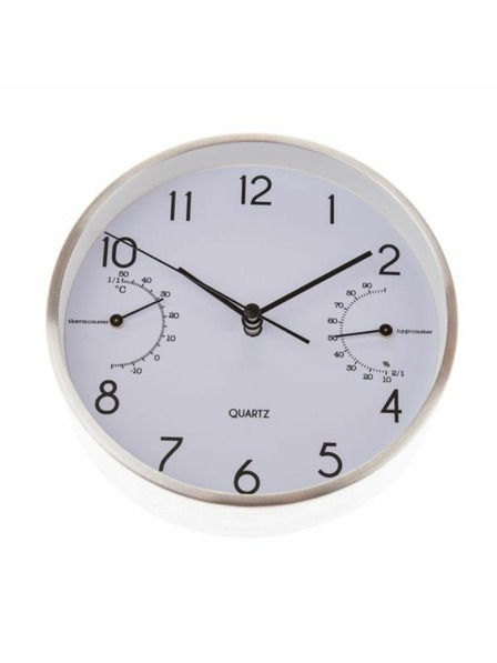 Casa de Engel Fali/asztali óra hőmérővel és páratartalom-mérővel - 15cm (alumínium), 1/40