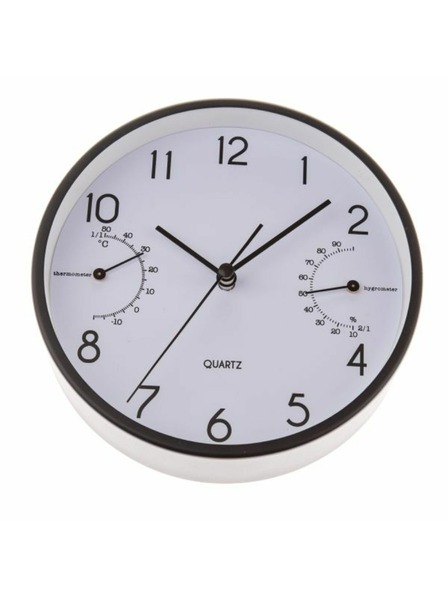 Casa de Engel Fali/asztali óra hőmérővel és páratartalom-mérővel - 15cm (alumínium), 1/40