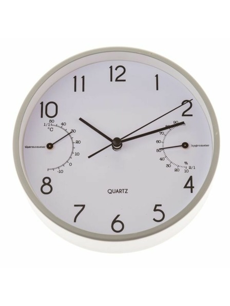 Casa de Engel Fali/asztali óra hőmérővel és páratartalom-mérővel - 15cm (alumínium), 1/40