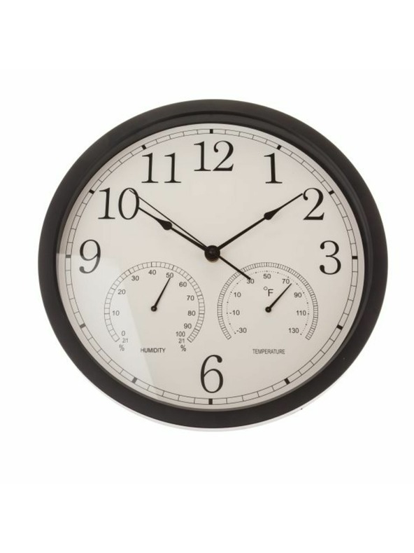 Casa de Engel Fali óra hőmérővel és páratartalom-mérővel - 35cm, 1/12