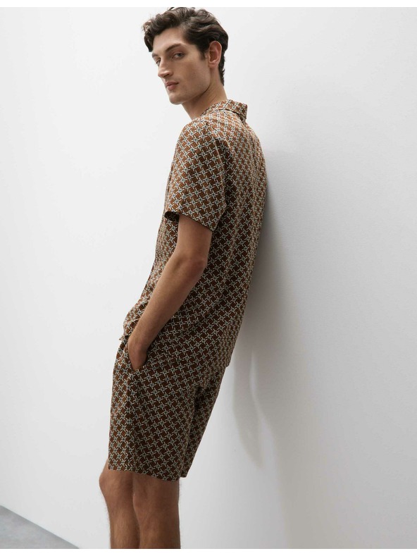 Marks & Spencer Geometrikus mintás pizsama felső Marks & Spencer barna