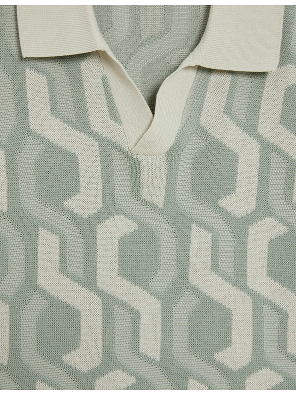 Marks & Spencer Kötött pamut galléros póló Marks & Spencer zöld