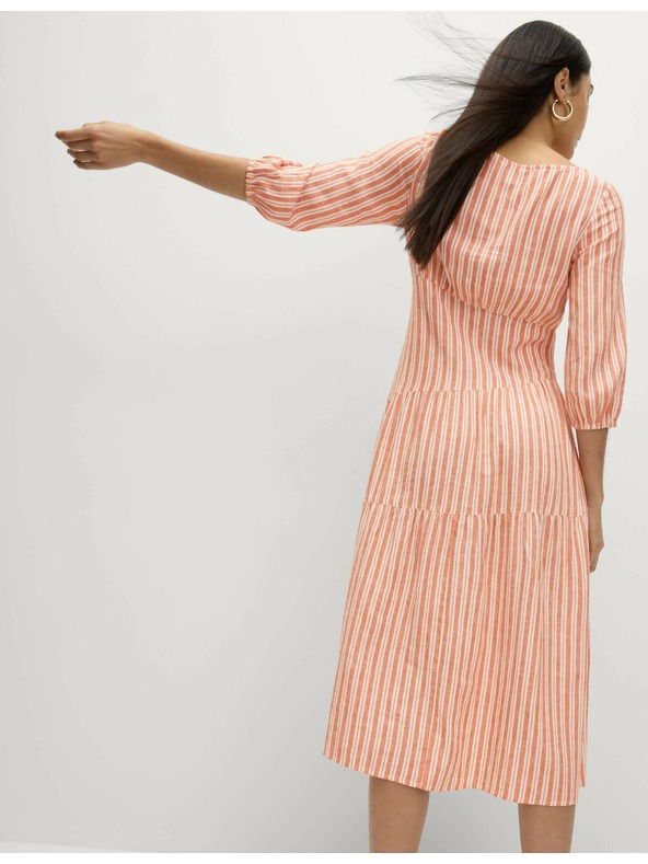 Marks & Spencer Aszimmetrikus magasított derekúLen midi strandruha Marks & Spencer narancs