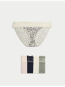 Marks & Spencer Csipkés bikini alsó pamut keverékből mintával, 5 db Marks & Spencer zöld