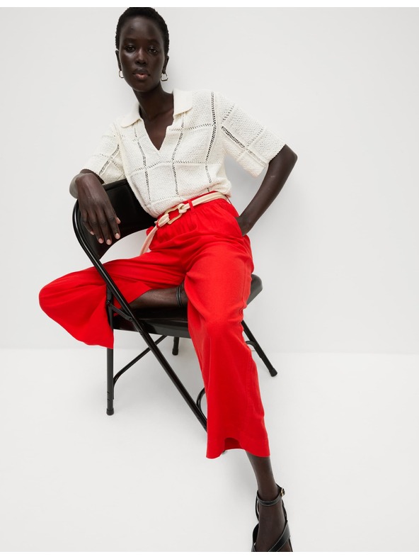 Marks & Spencer Marks & Spencer lenvászon tartalmú bő szárú rövidnadrág