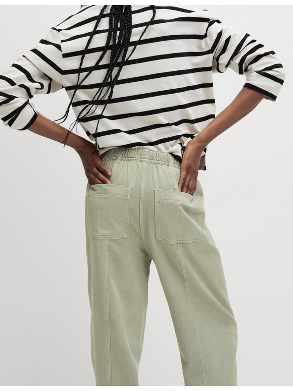 Marks & Spencer Zöld színezett rugalmas szűkített nadrág húzózsinórral Marks & Spencer