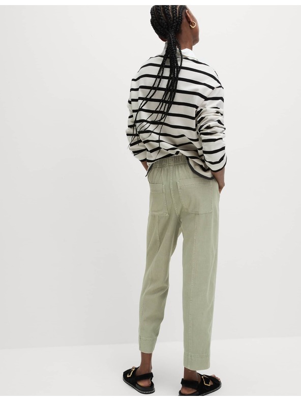 Marks & Spencer Zöld színezett rugalmas szűkített nadrág húzózsinórral Marks & Spencer