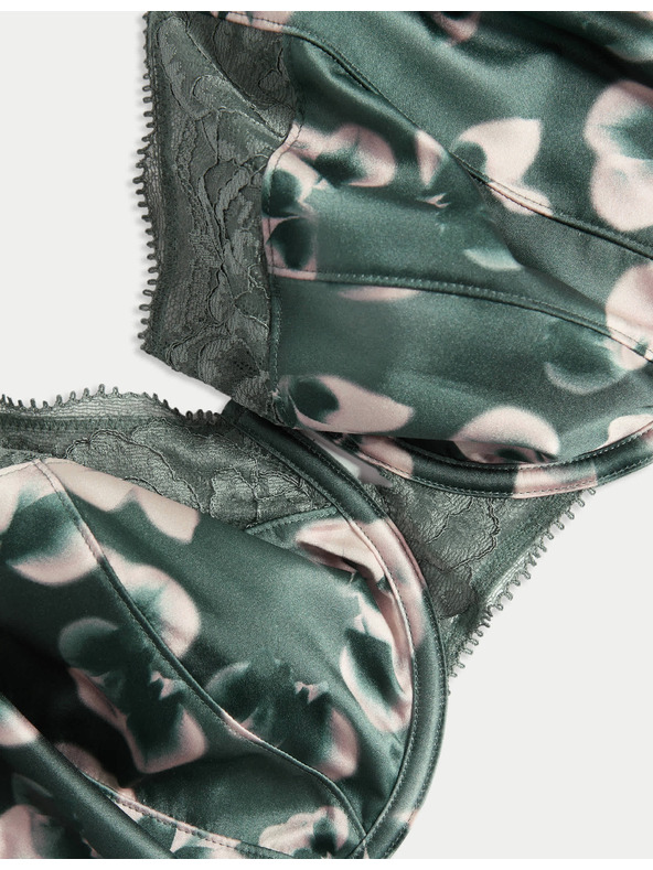 Marks & Spencer Kalina balanszírozó melltartó merevítővel, selyemmel és csipkével, F-H méret Marks & Spencer zöld