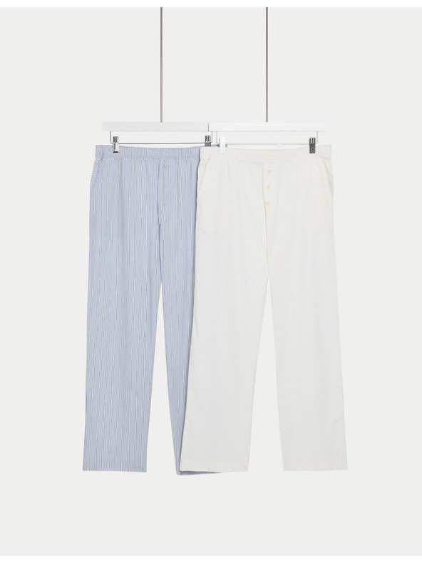 Marks & Spencer Cool Comfort™ csíkos pizsama nadrág, 2 db Marks & Spencer sárga