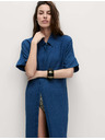 Marks & Spencer Tengerészkék ingruha magas len tartalmú gallérral Marks & Spencer