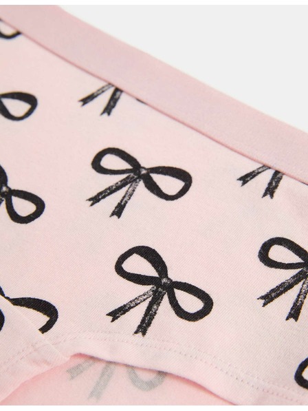 Marks & Spencer Marks & Spencer pamut rugalmas rövidnadrág masnis díszítéssel, 7 db-os csomag (5-16 éves korig), rózsaszín