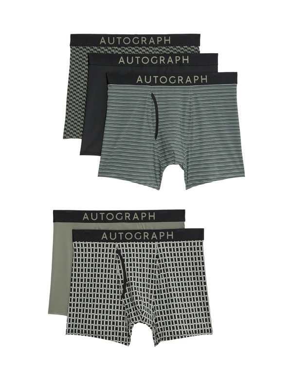 Marks & Spencer Marks & Spencer Microskin stretch boxer szett 5 db zöld